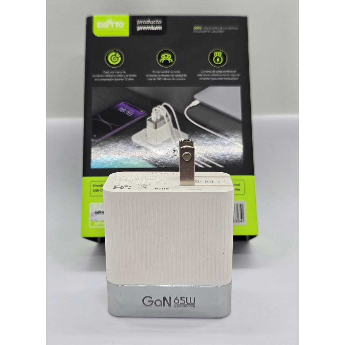 EWTTO - CARGADOR DADO EWTTO 3 PUERTOS 2PD/ 1USB 65W