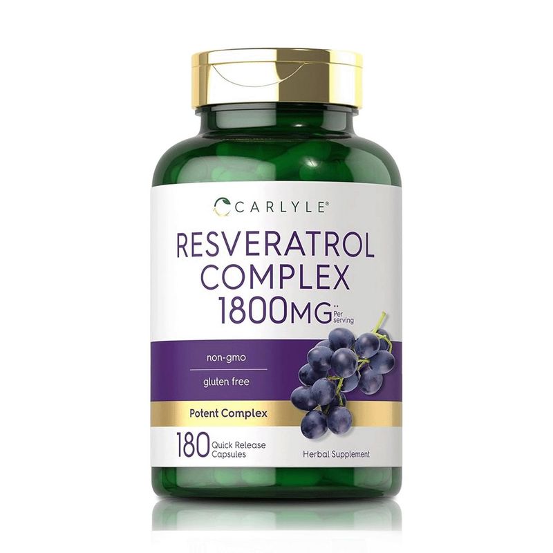 GENERICO - Resveratrol Complex 1800 mg (180 Cápsulas) – Carlyle