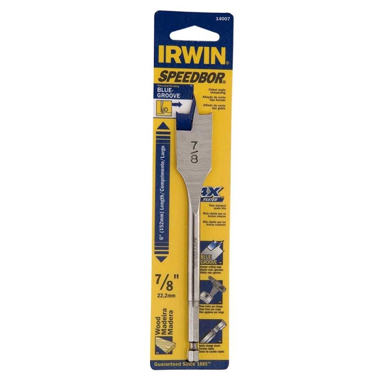 IRWIN - Broca Paleta 14 Hex 78 x 6 para Madera x 25 unid
