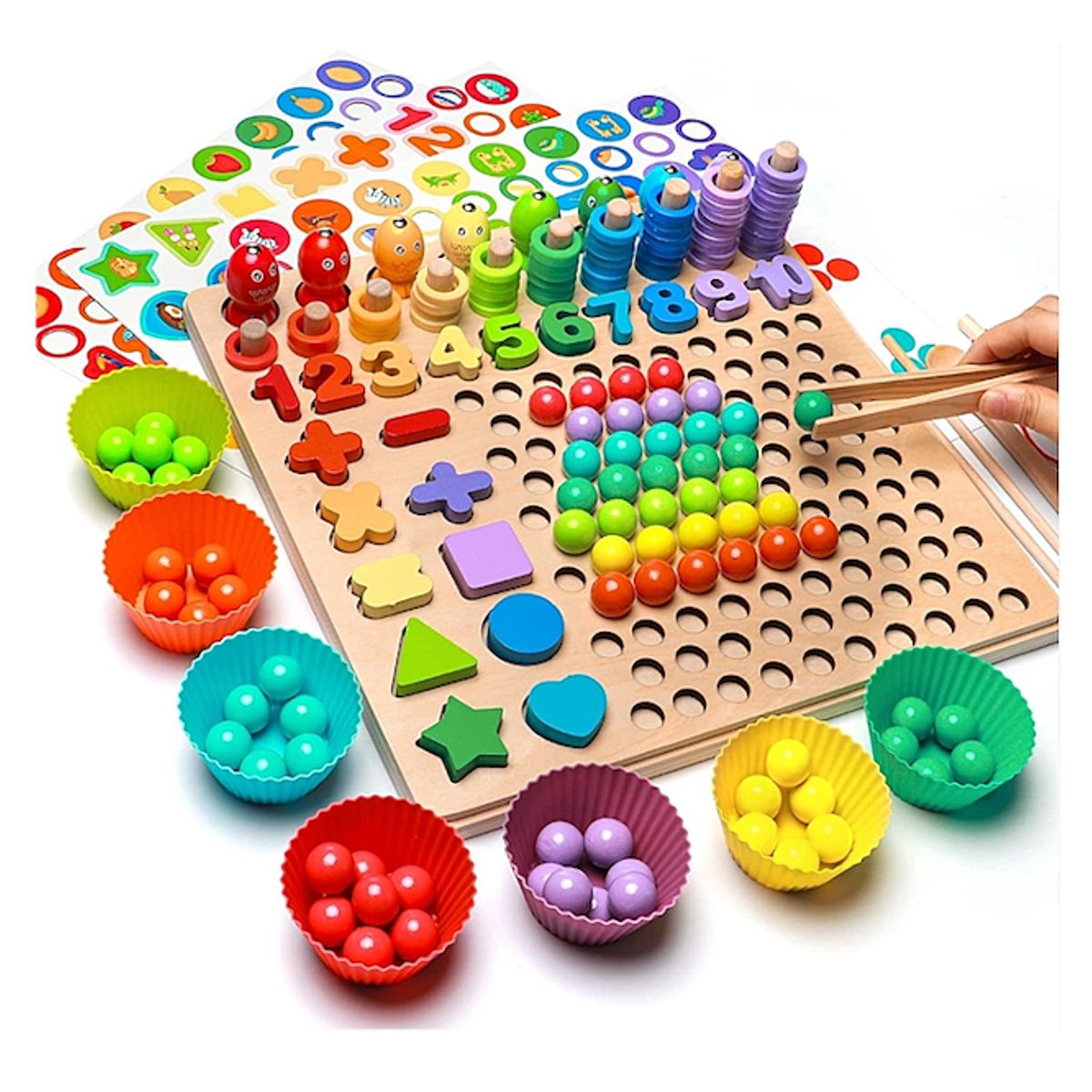 GENERICO - Juego Montessori Educativo 8 en 1 – Números, Colores y Pesca