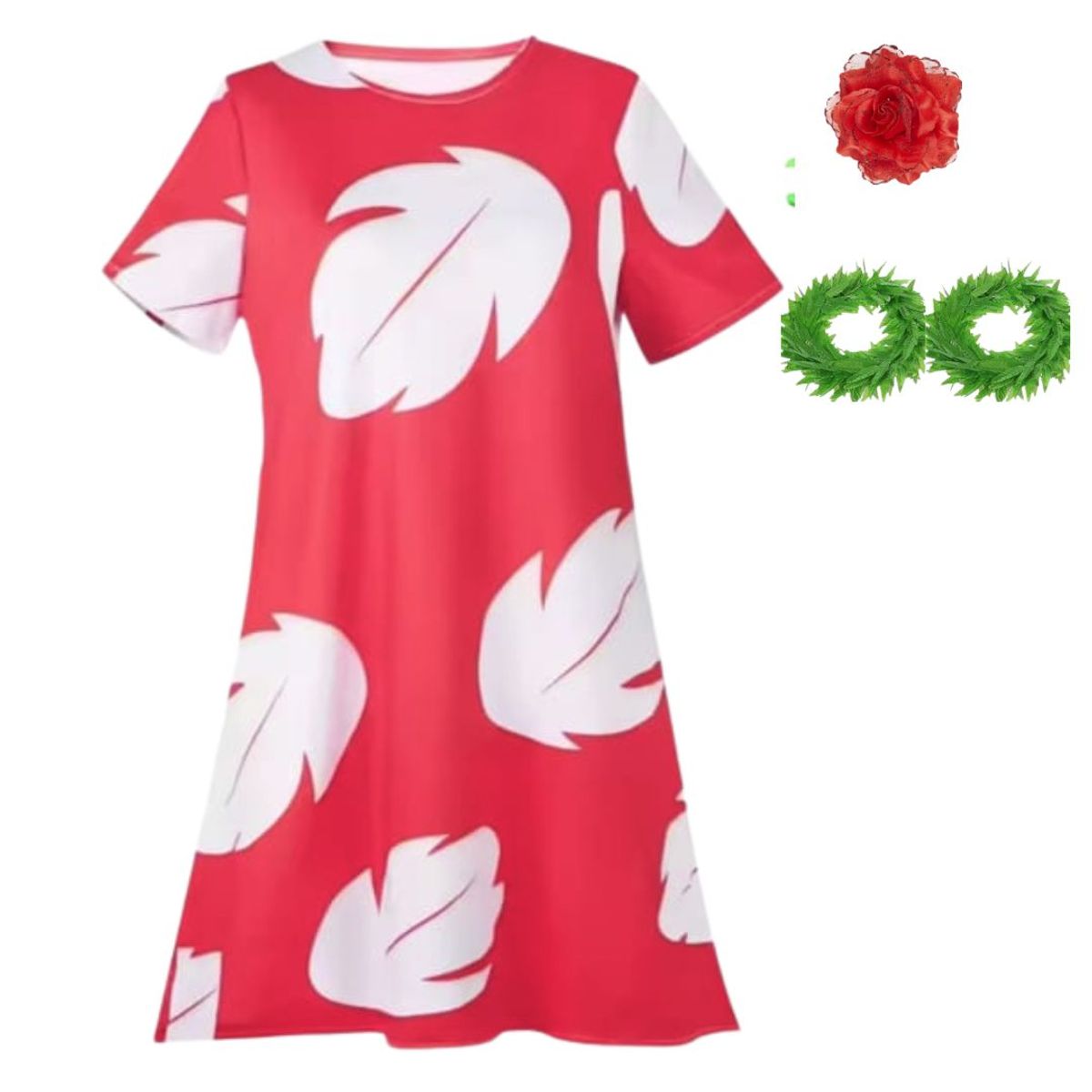 GENERICO - Vestido Lilo Stitch Rojo Niñas Importado - Talla 4 hasta 16