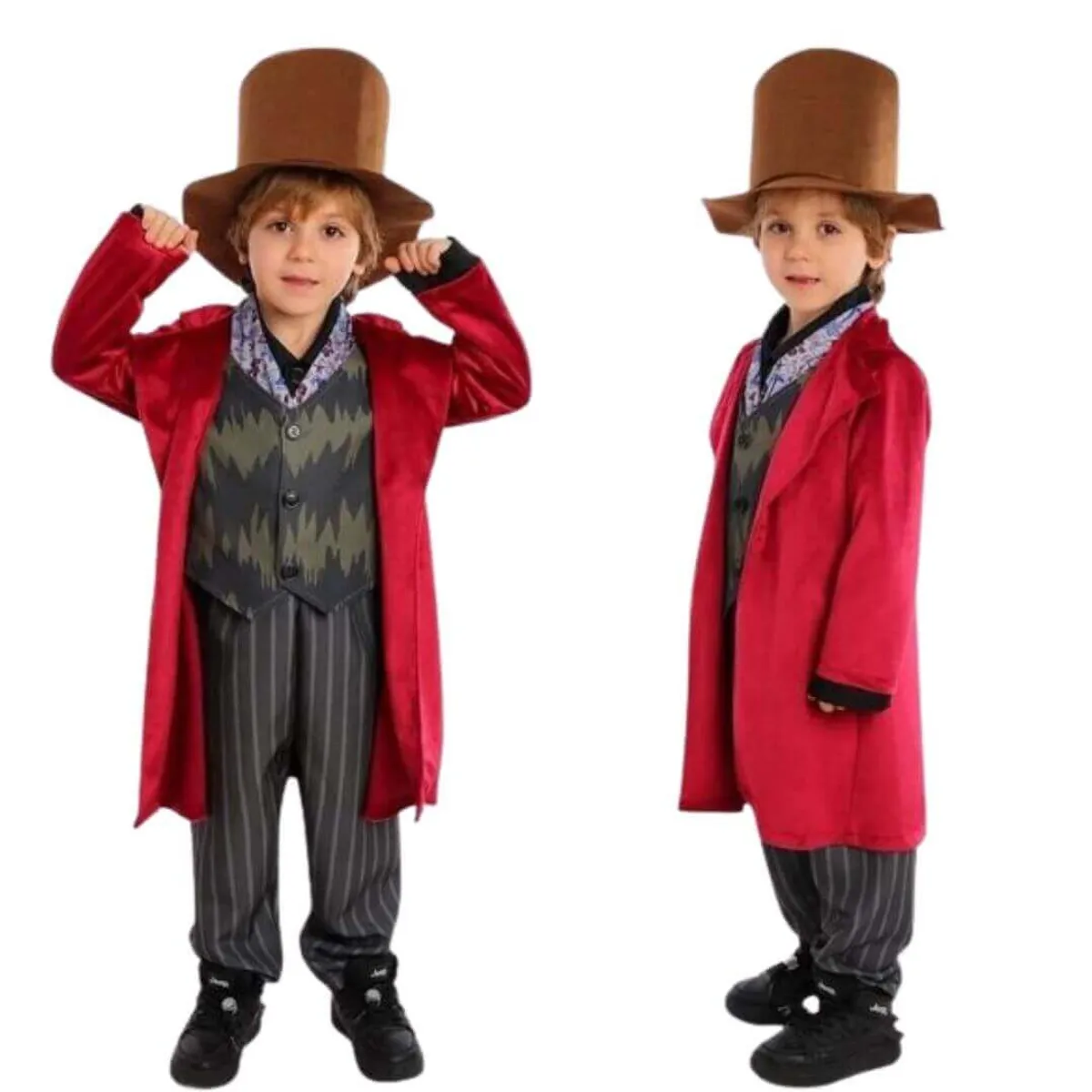 GENERICO - Traje Willy Wonka Chocolate Niños Importado - Tallas 6 hasta 10