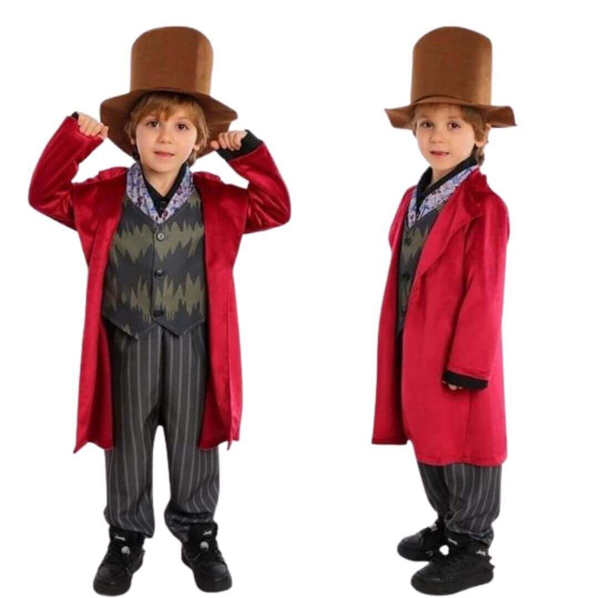 GENERICO - Traje Willy Wonka Chocolate Niños Importado - Tallas 6 hasta 10