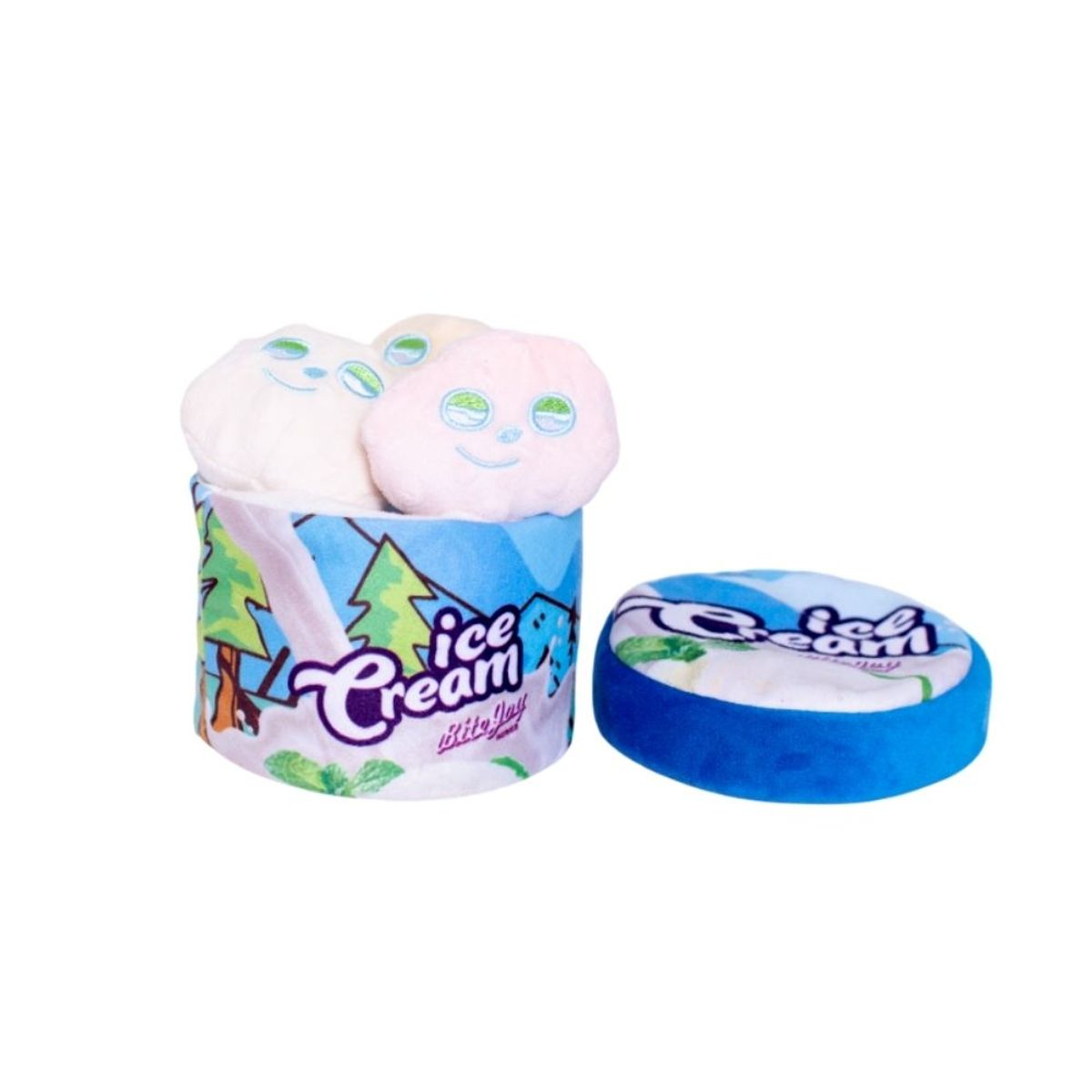 GENERICO - Peluche De Cubeta De Helado Con Tres Bolitas - Azul