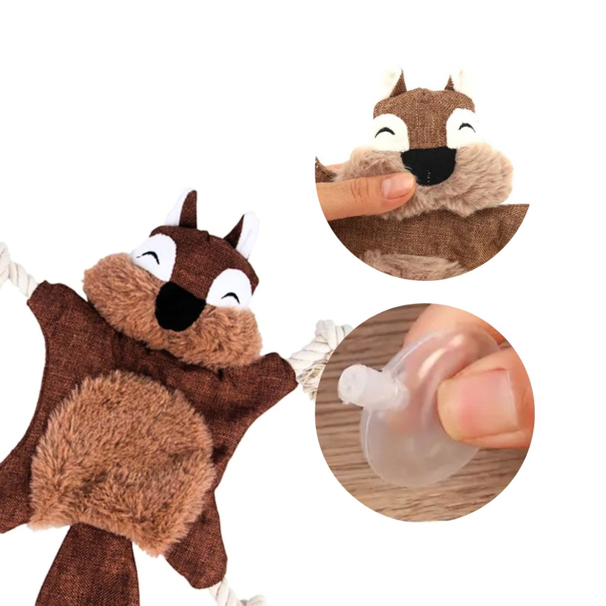 GENERICO - Peluche Con Sonido A Bolsa Y Cuerda - Zorrito