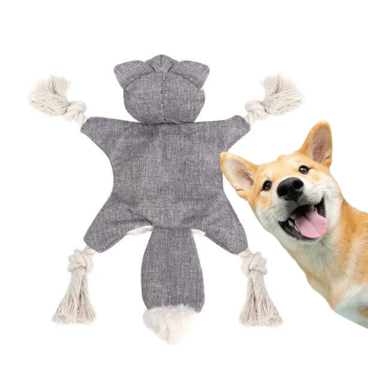 GENERICO - Peluche Con Sonido A Bolsa Y Cuerda - Mapache