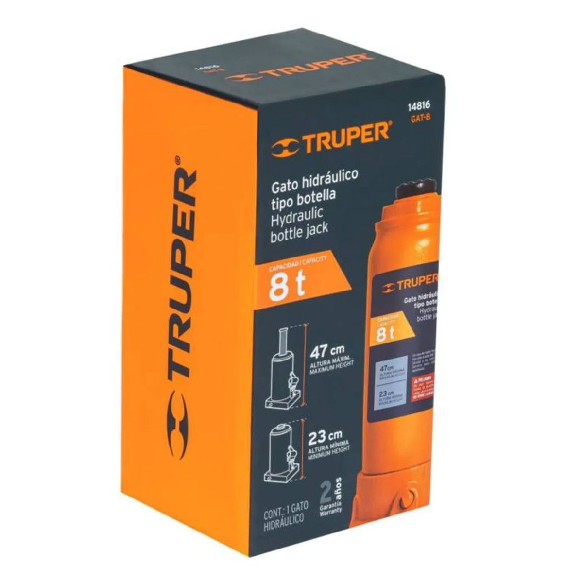 TRUPER - Gata Hidráulica Tipo Botella de 8Ton Truper