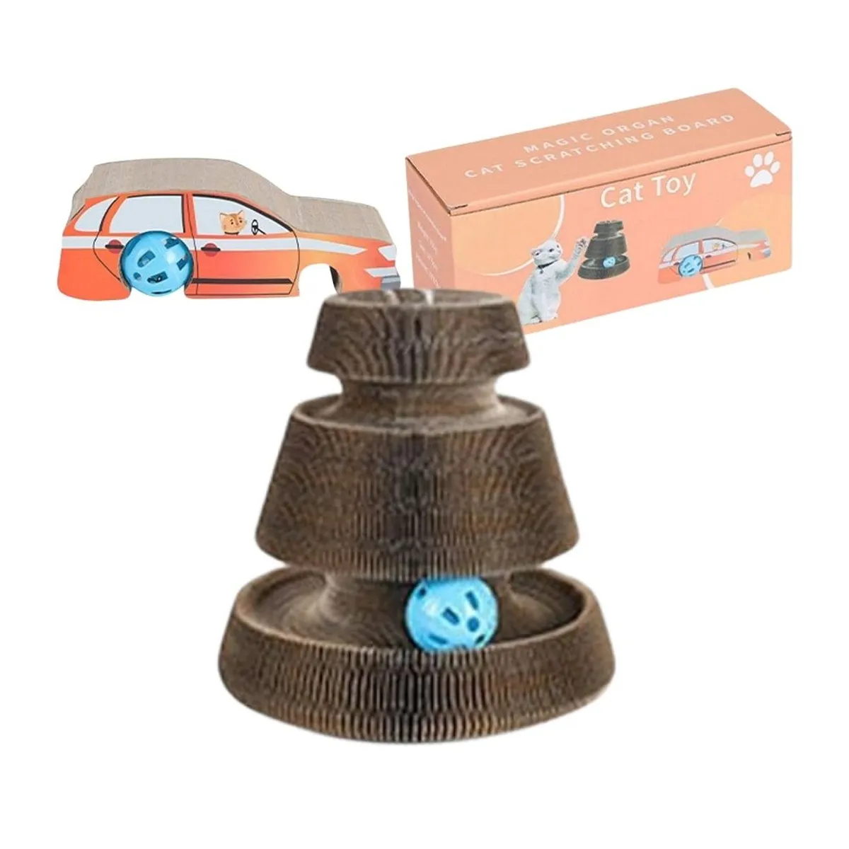 GENERICO - Rascador En Forma De Carro Para Gatito