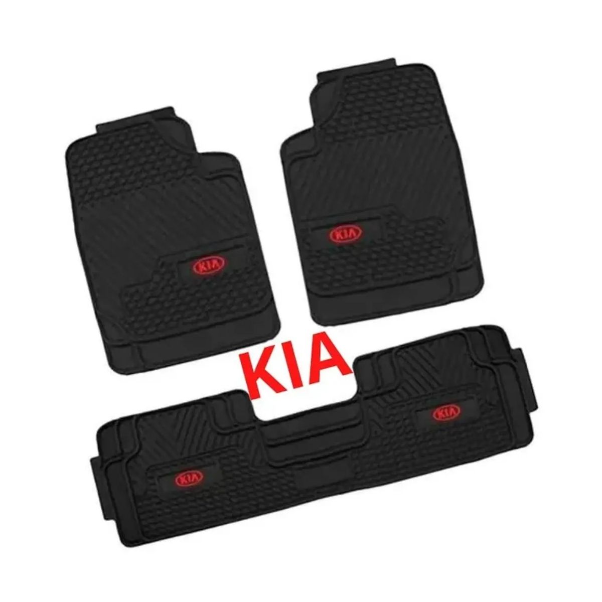 GENERICO - Piso De Jebe PVC Universal 3 Piezas Auto Camioneta Kia