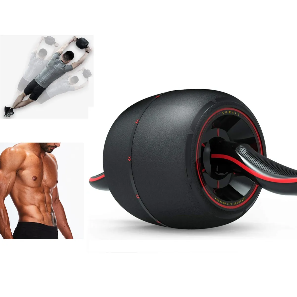 GENERICO - Rueda Abdominal Abdomen De Acero Calidad A1 Retráctil