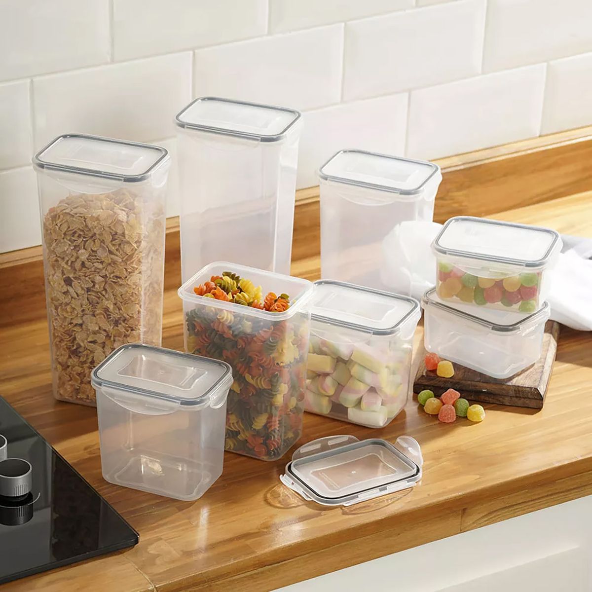 GENERICO - Set 8 contenedores/recipientes herméticos para guardar alimentos y más