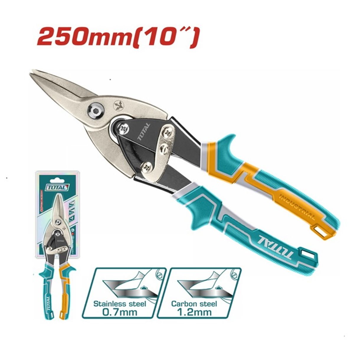 TOTAL TOOLS - TIJERA DE AVIACIÓN RECTO 10’’ 250MM TOTAL THT522106