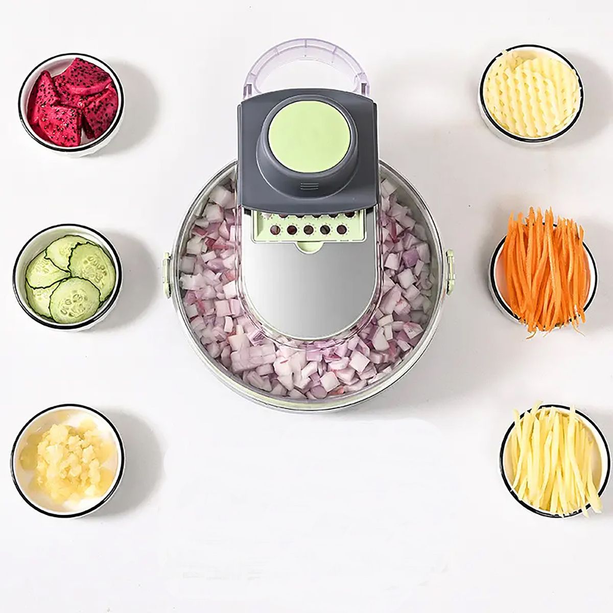 GENERICO - Cortador / Picador de Verduras multifuncional  9 en 1 de alta calidad.