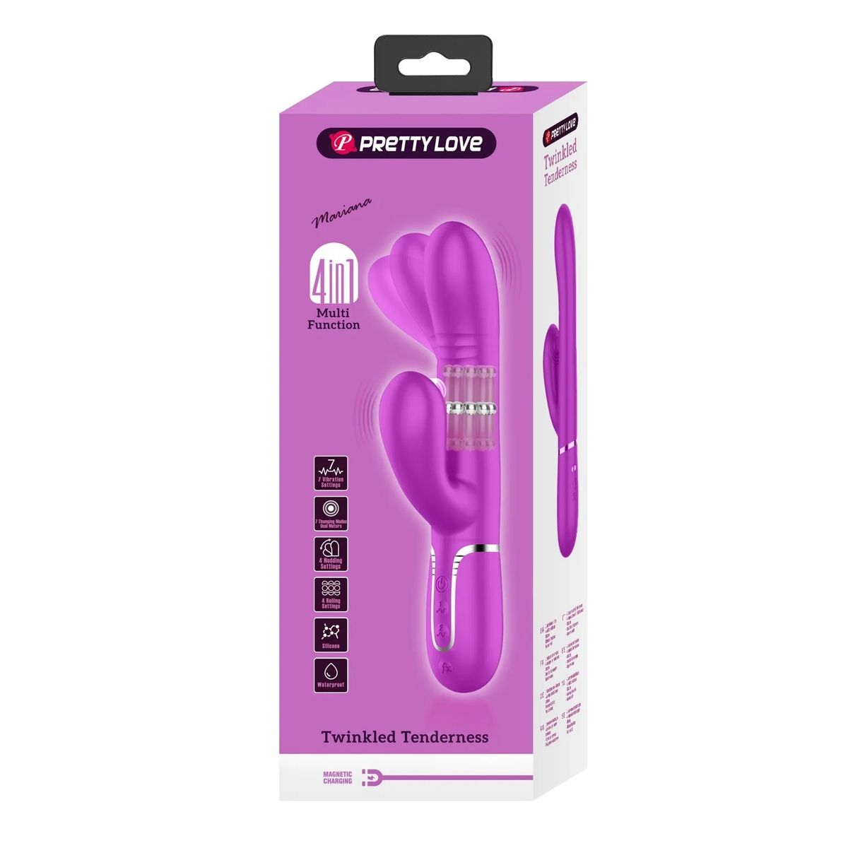 PRETTY LOVE - Vibrador Estilo Conejo Recargable 4 EN 1 Sexual Femenino Pretty Love