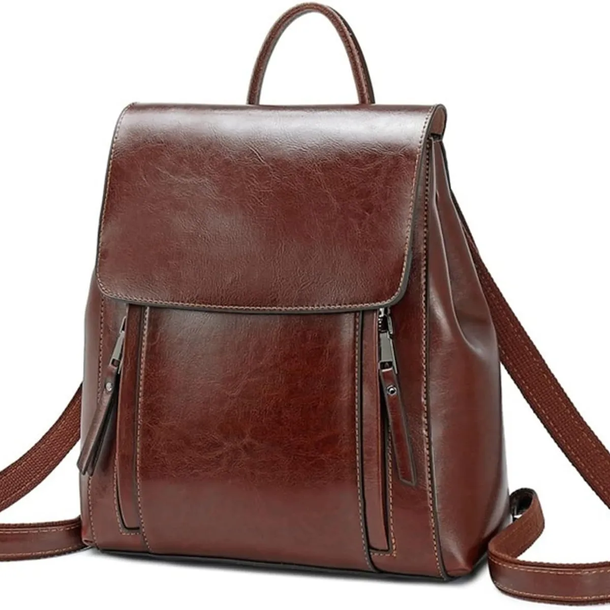 PUREPOWER - Mochilas De Piel Para Mujer Mochila Vintage