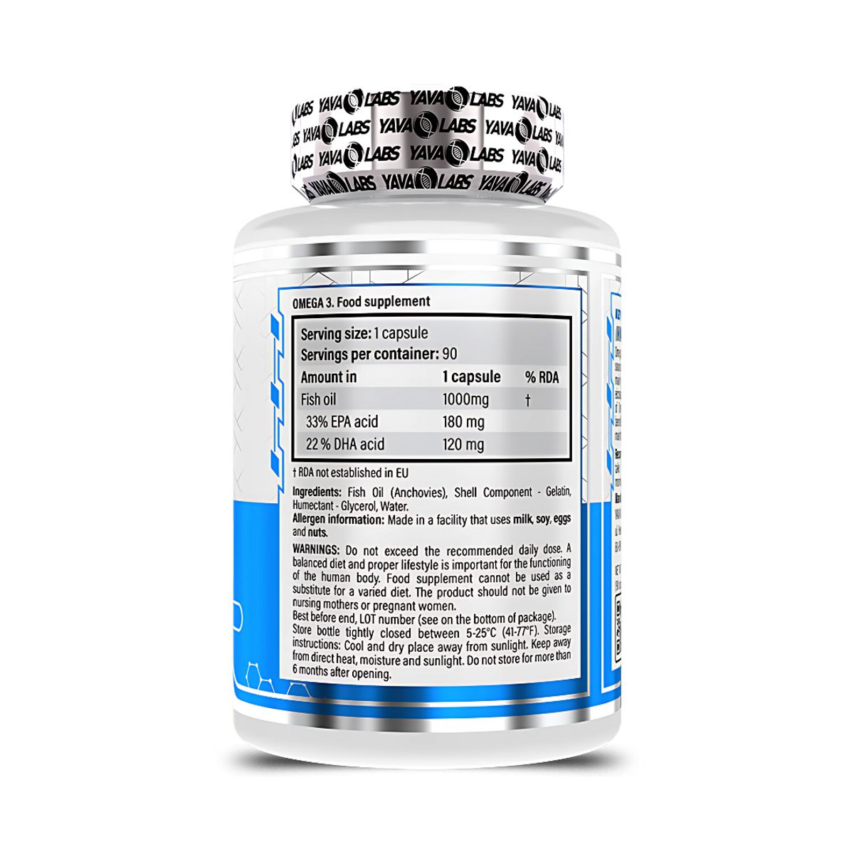 GENERICO - Omega 3 Yava Labs 1000 mg fish oil - 90 capsulas