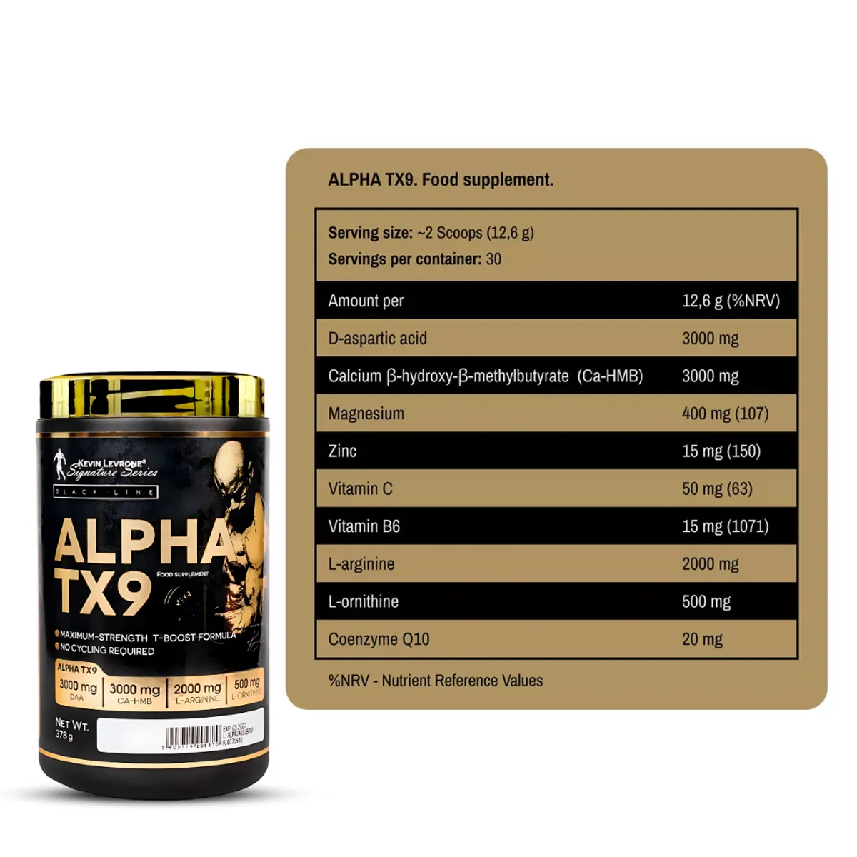 KEVIN LEVRONE - Alpha TX9 Test Booster 30 servicios / Precursor de Testosterona - Fruit Punch
