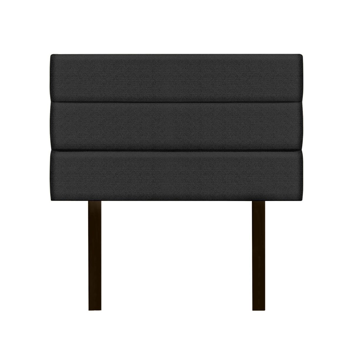 MUEBLES MACRUMO - Cama + Cabecera Moty con tela antifluida de 1.5 Plz color Negro