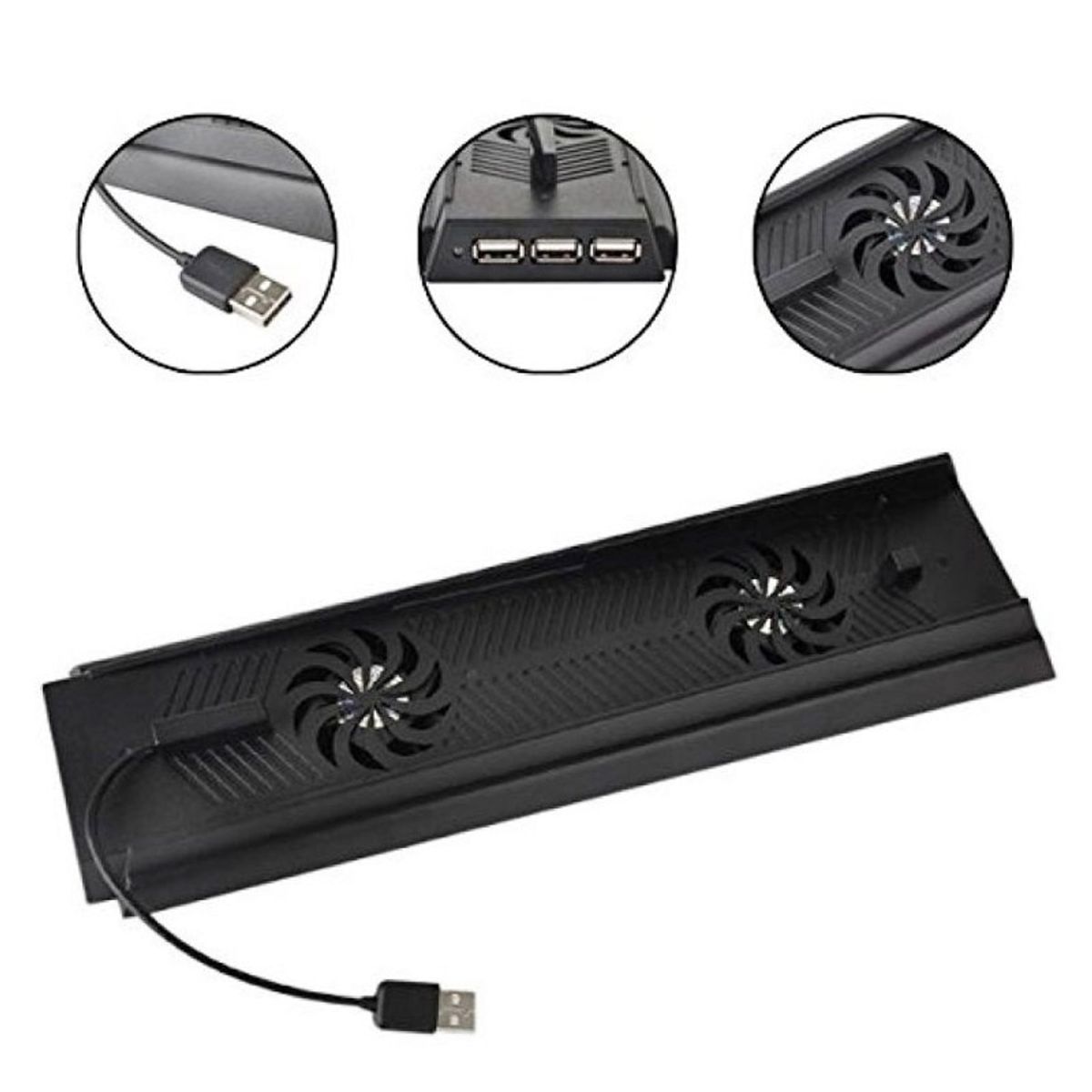OEM - Base Vertical 2Cooler y Base para Carga de Mandos y 3USB para PS4