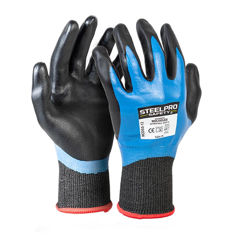 STEELPRO - GUANTE MULTIFLEX NITRIFULL CUT-5 TALLA S - PACK X 3 (ANTICORTE)