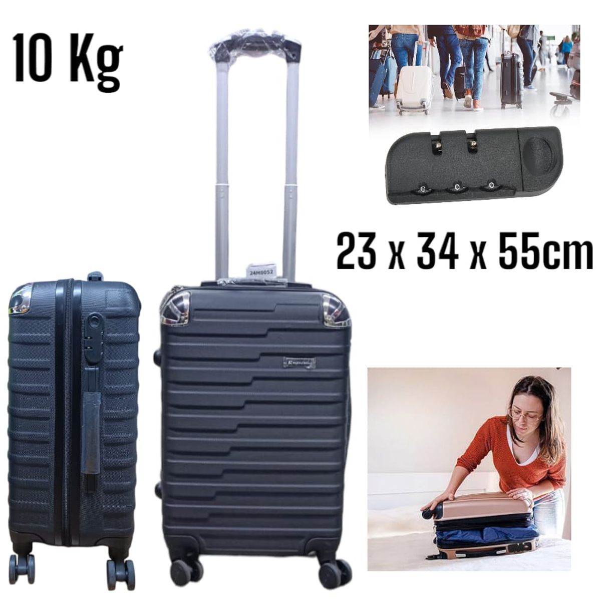 OEM - Maleta Carry On Cabina 8Kg Policarbonato con Cerradura Numérica