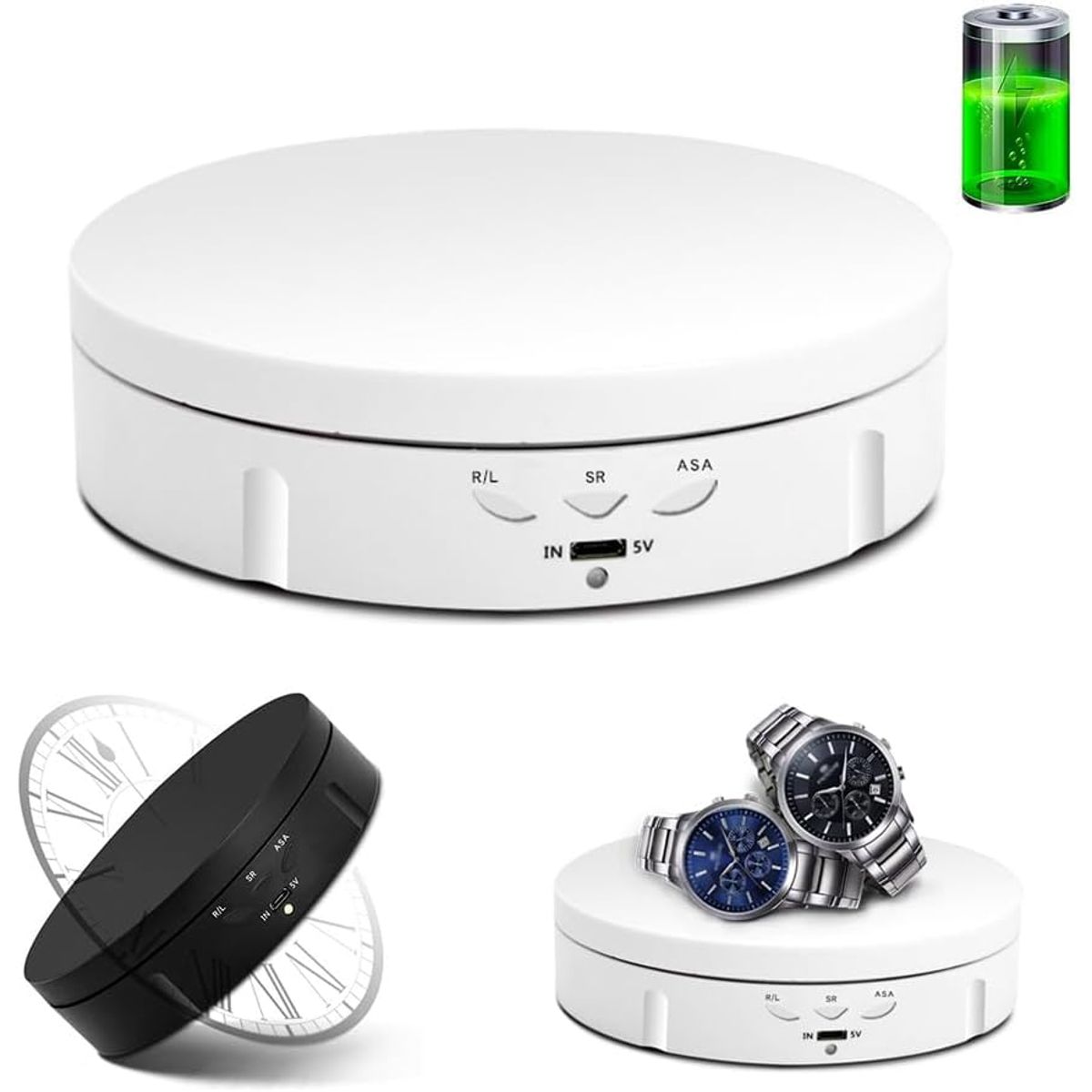 OEM - Base Giratoria Eléctrica con LED y Espejo para Productos