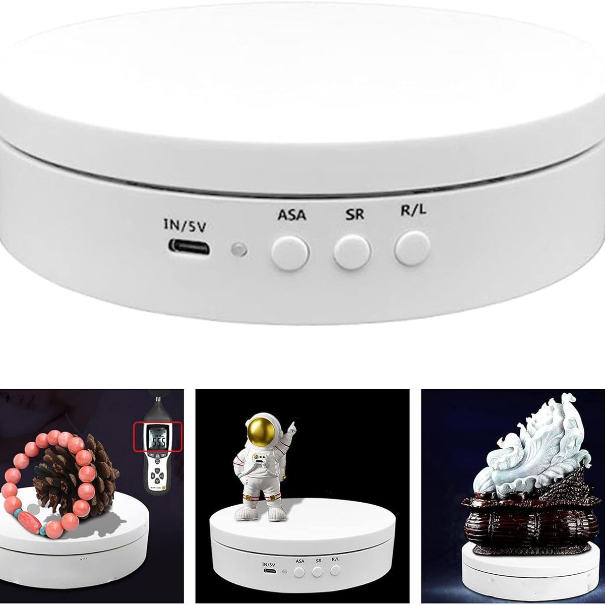 OEM - Base Giratoria Eléctrica con LED y Espejo para Productos