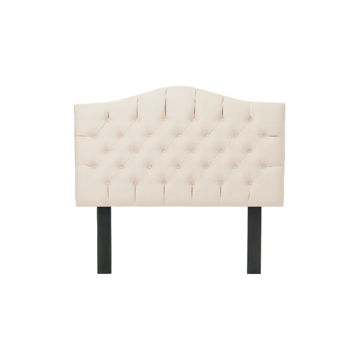 MUEBLES MACRUMO - Combo Cama tapizada Varsovia Beige 15P+Colchon semiortopedico+Almohada