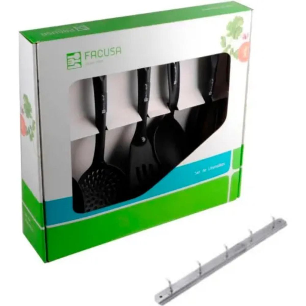 FACUSA - Set de Utensilios Nylón x5 + Colgador - 10057605