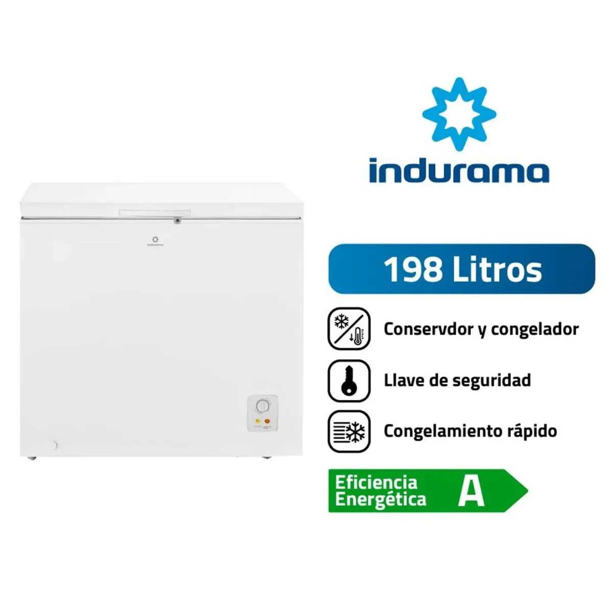 INDURAMA - Congelador 198Lt Indurama CI-220BL - Blanco