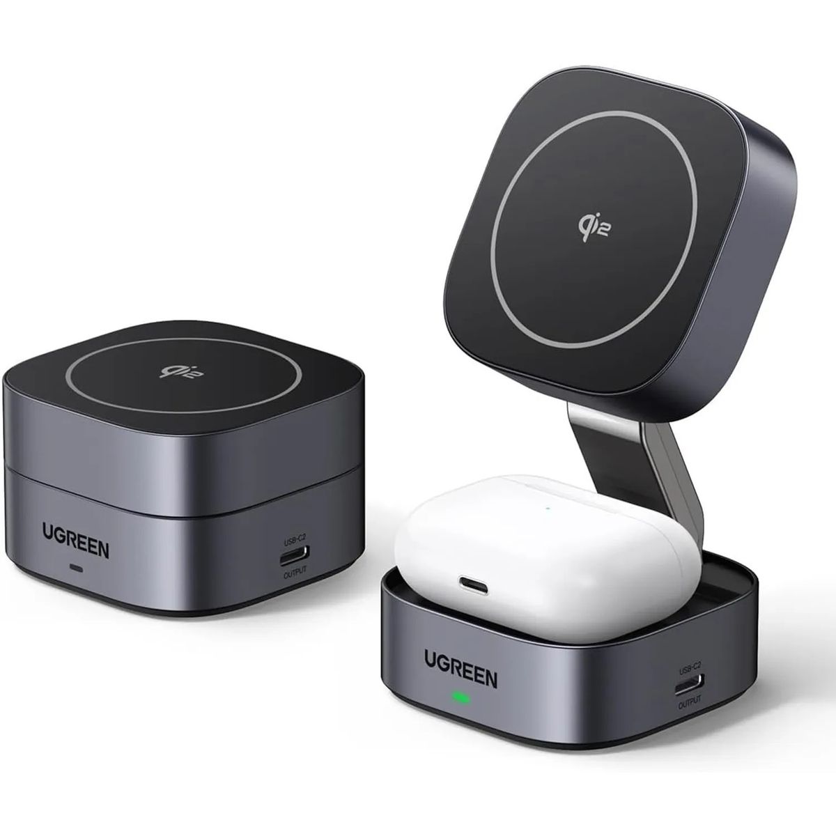 UGREEN - Cargador 15W Qi2 Inalámbrico Magnético Plegable Ugreen W702 