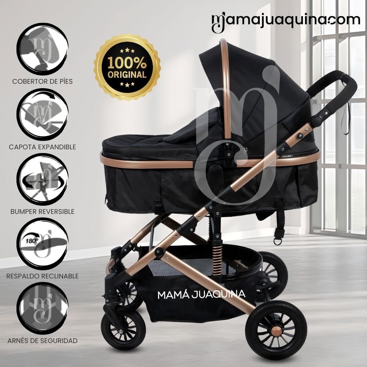 BABY - Coche Moisés «MILLION COMFORT» Edición Limitada Black