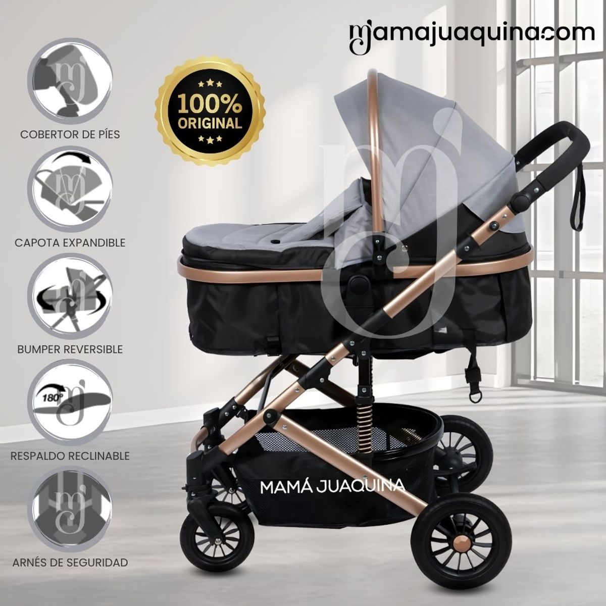 BABY - Coche Moisés «MILLION COMFORT» Edición Limitada Gray