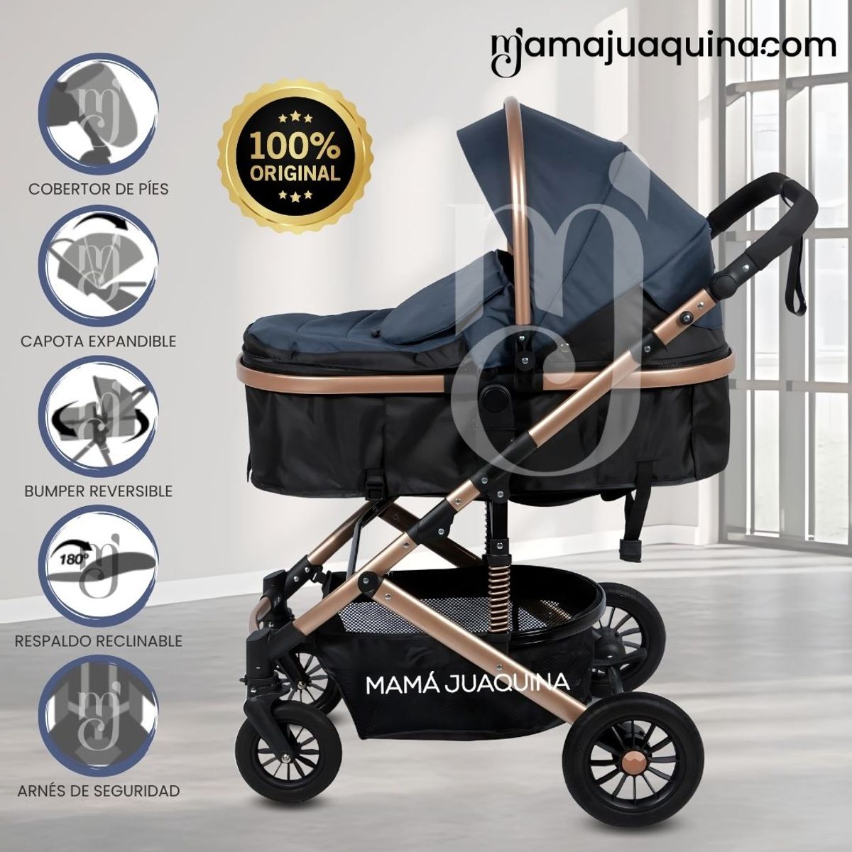 BABY - Coche Moisés «MILLION COMFORT» Edición Limitada Blue