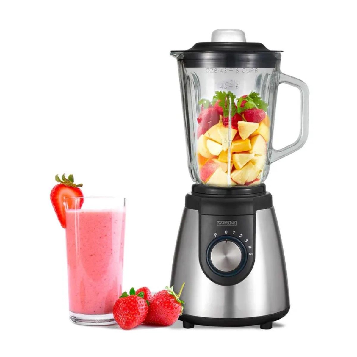 WHITELINE - Licuadora 1.5L WHITELINE Vaso de Vidrio 5 velocidades 600W