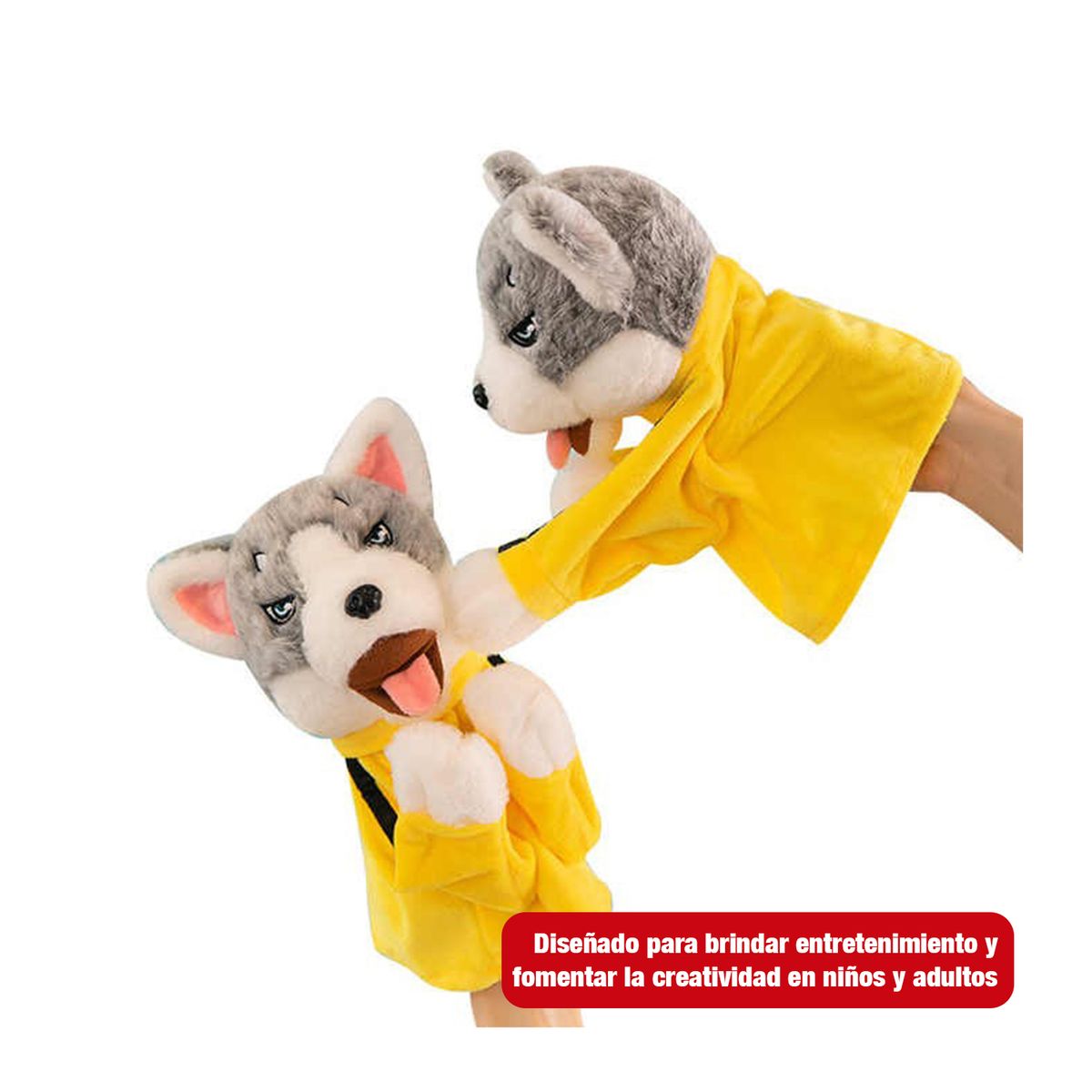 GENERICO - TÍTERE MARIONETA BOXEADOR PERRO HUSKY MUÑECO PARA NIÑOS