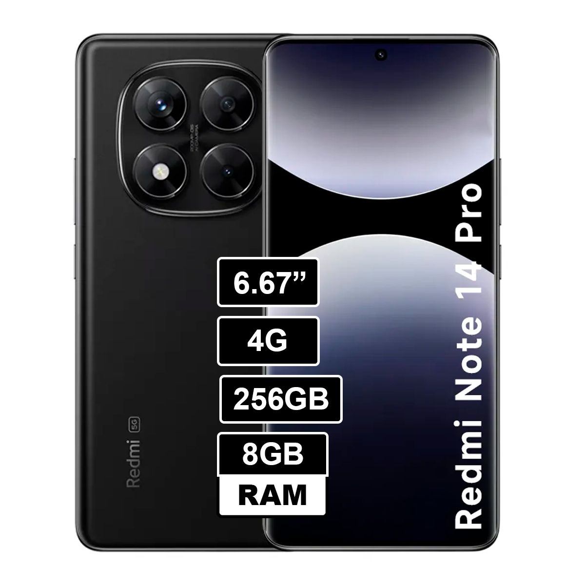 XIAOMI - Redmi Note 14 pro 4G 8GB RAM 256GB NEGRO
