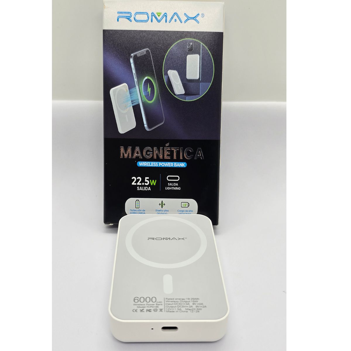 ROMAX - CARGADOR ROMAX MAGNETICO INALAMBRICO 6000mAh