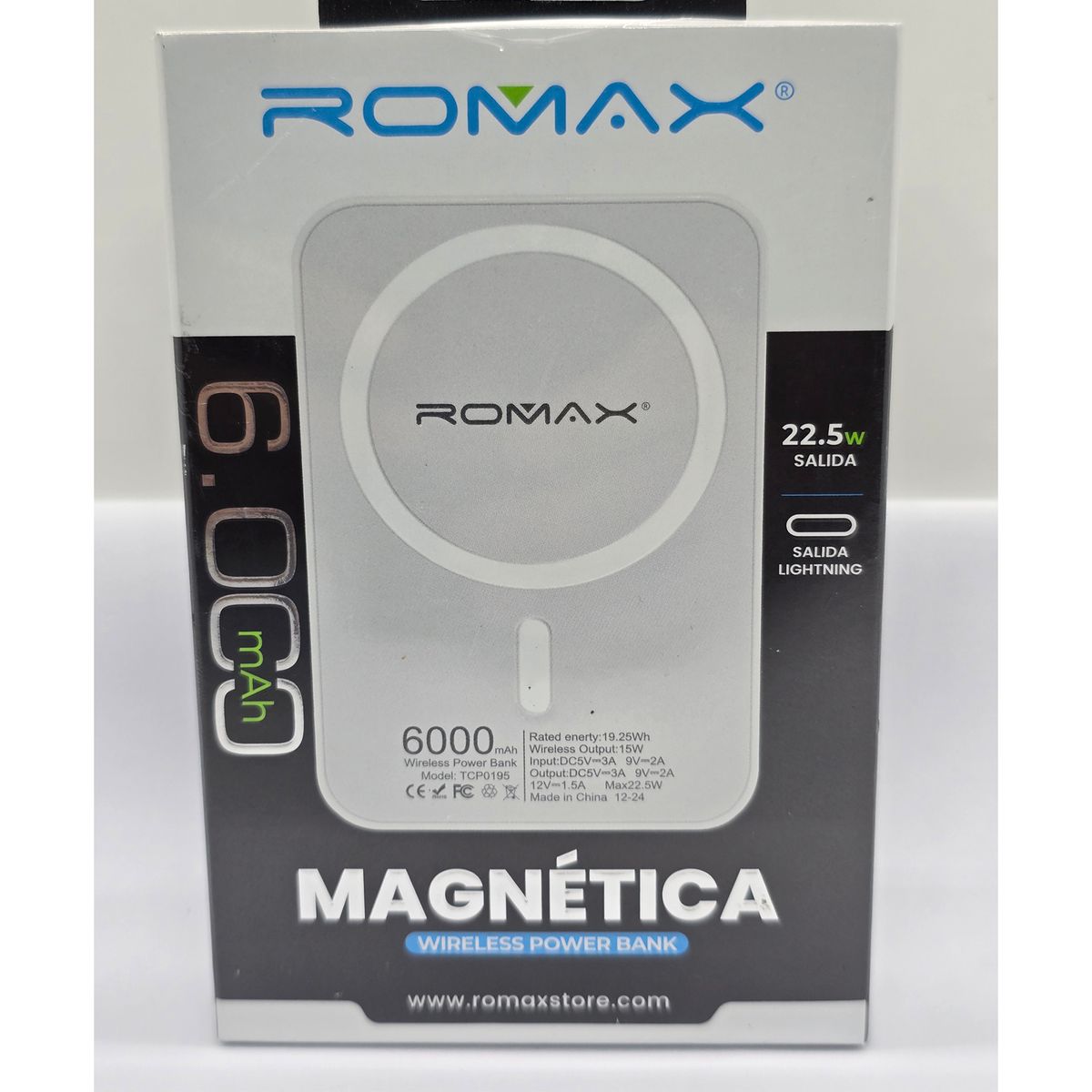 ROMAX - CARGADOR ROMAX MAGNETICO INALAMBRICO 6000mAh