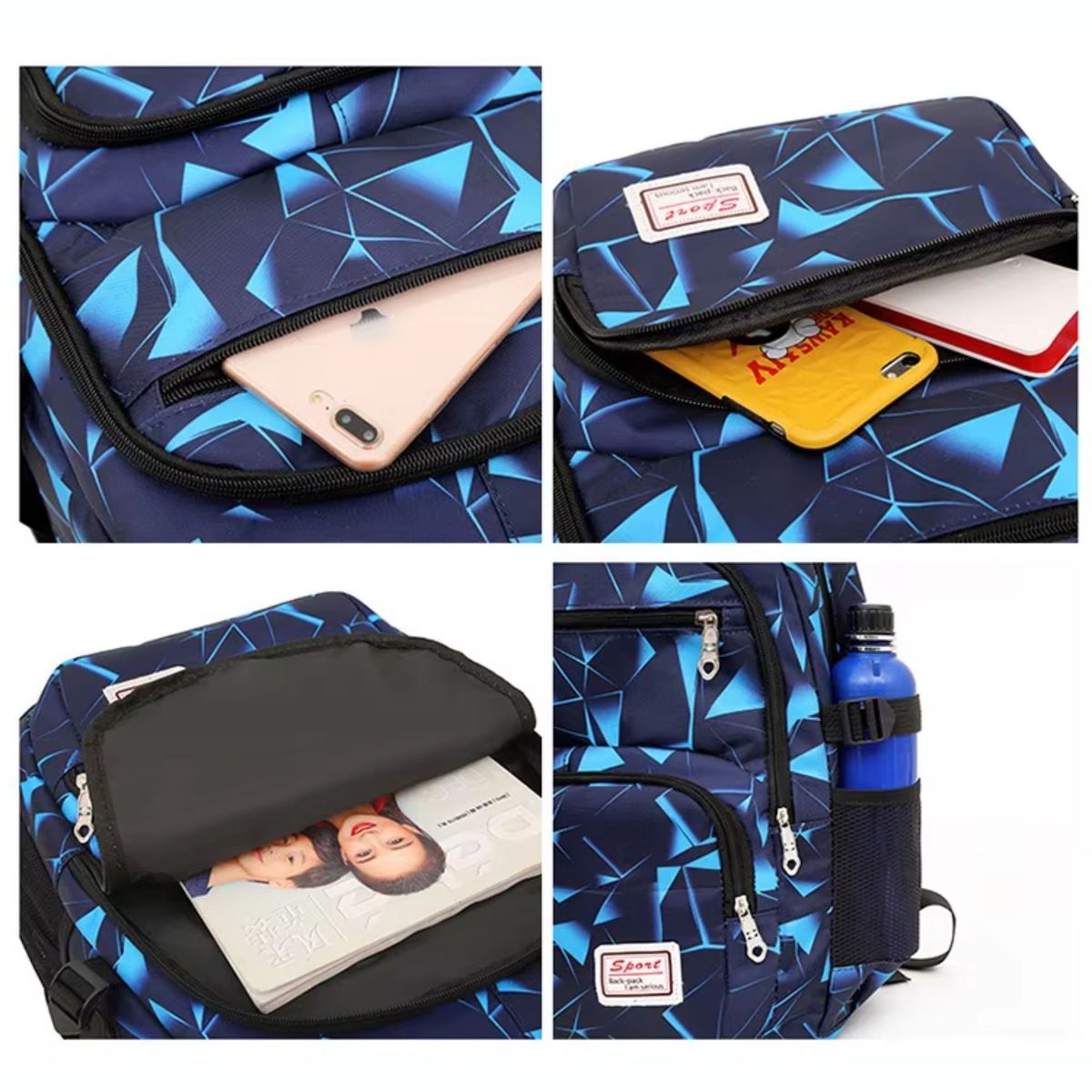 GENERICO - Makeway - Mochila Escolar Moda 3 Piezas Gran Capacidad