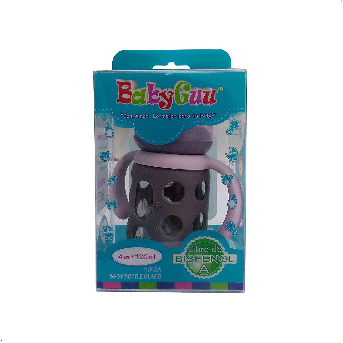 GENERICO - Biberon Vidrio Con Protector Babyguu 4 oz Libre Bisfenol A