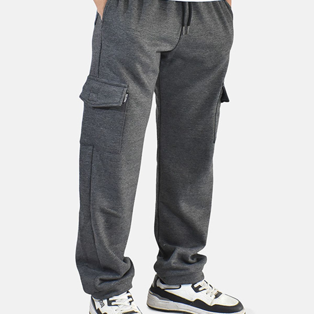YONISTERS CLOTHING - Jogger Cargo Hombre de Franela Oversize Yonisters Clothing Plomo