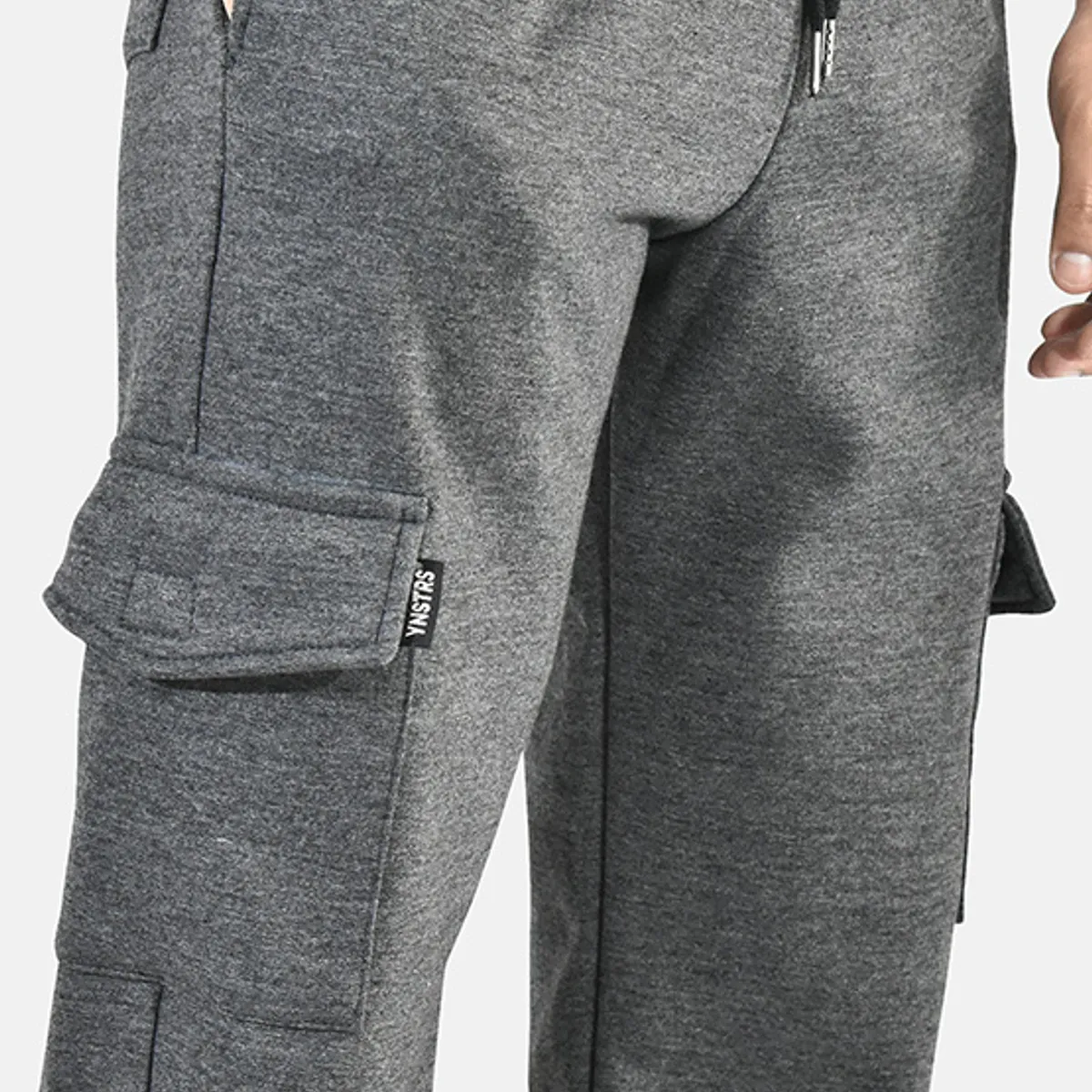 YONISTERS CLOTHING - Jogger Cargo Hombre de Franela Oversize Yonisters Clothing Plomo