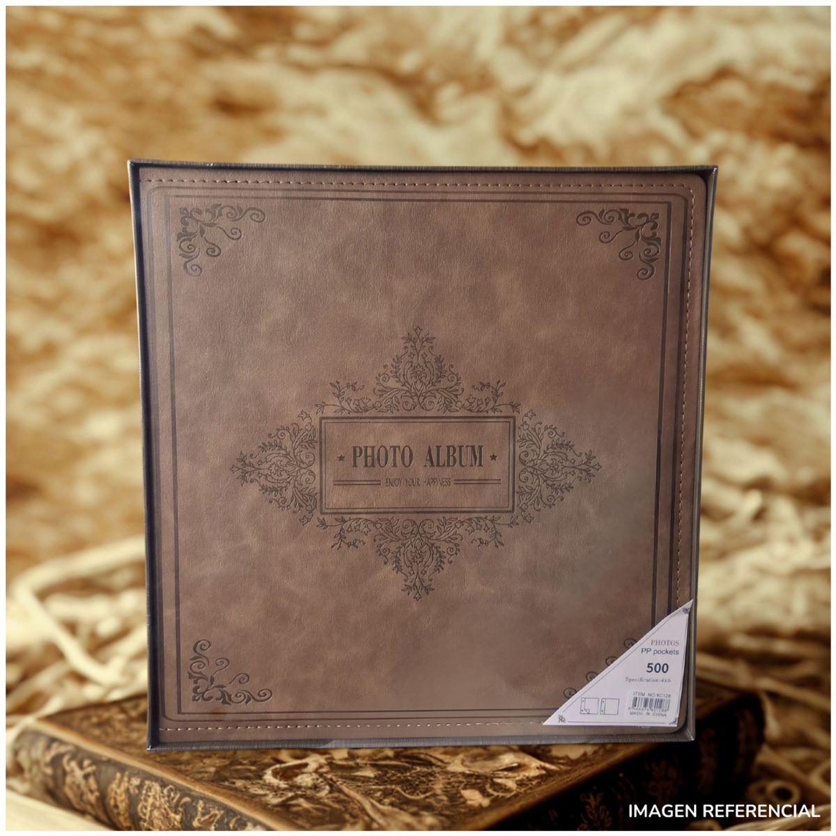 INSPIRA MARKET - Album de fotos 500 fotografías Cuero PU