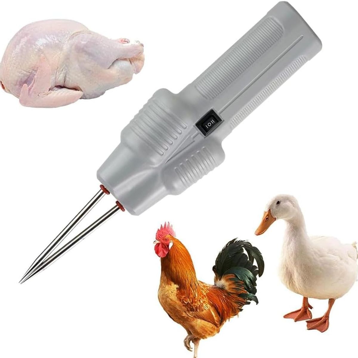 GENERICO - DESPLUMADOR INALÁMBRICO MANUAL AVES 2 VEL. POLLO GALLINA