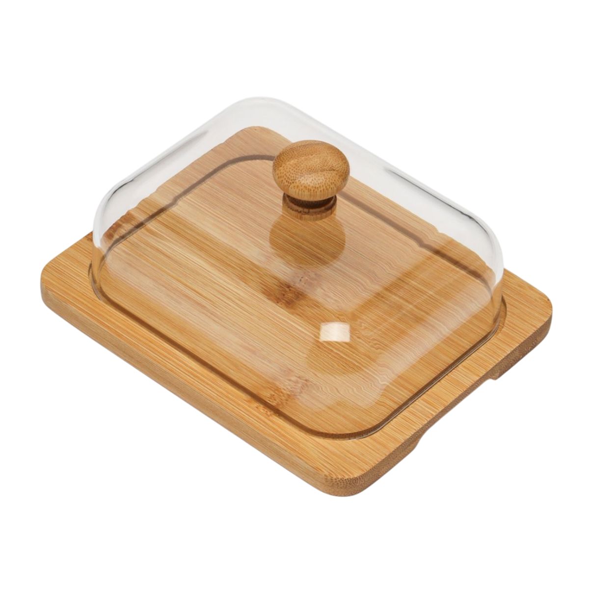 INSPIRA - Mantequillera de Acrílico con Base de Bambú
