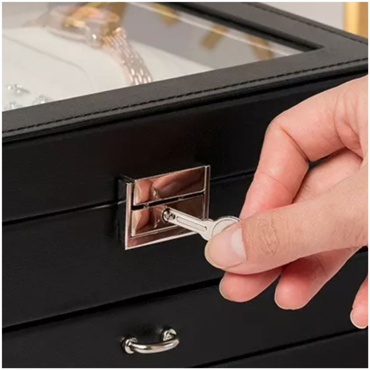 GENERICO - Joyero Cofre de Accesorios 3 niveles Elegante