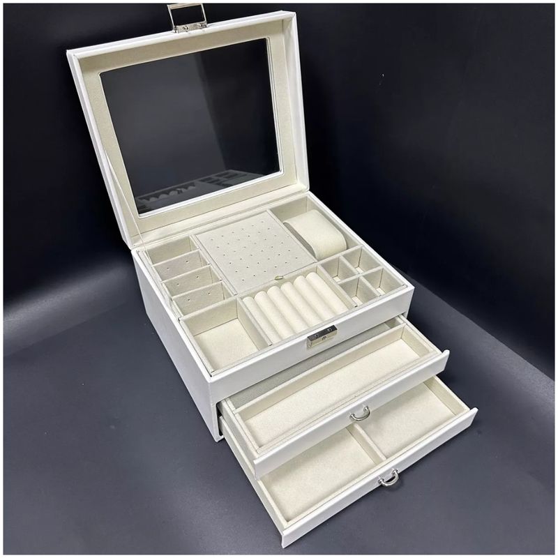 GENERICO - Joyero Cofre de Accesorios 3 niveles Elegante