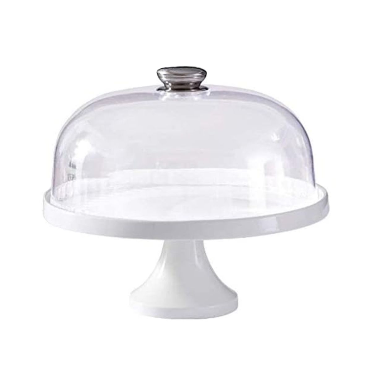 INSPIRA - Pedestal para Torta de Cerámica con Tapa de Acrílico