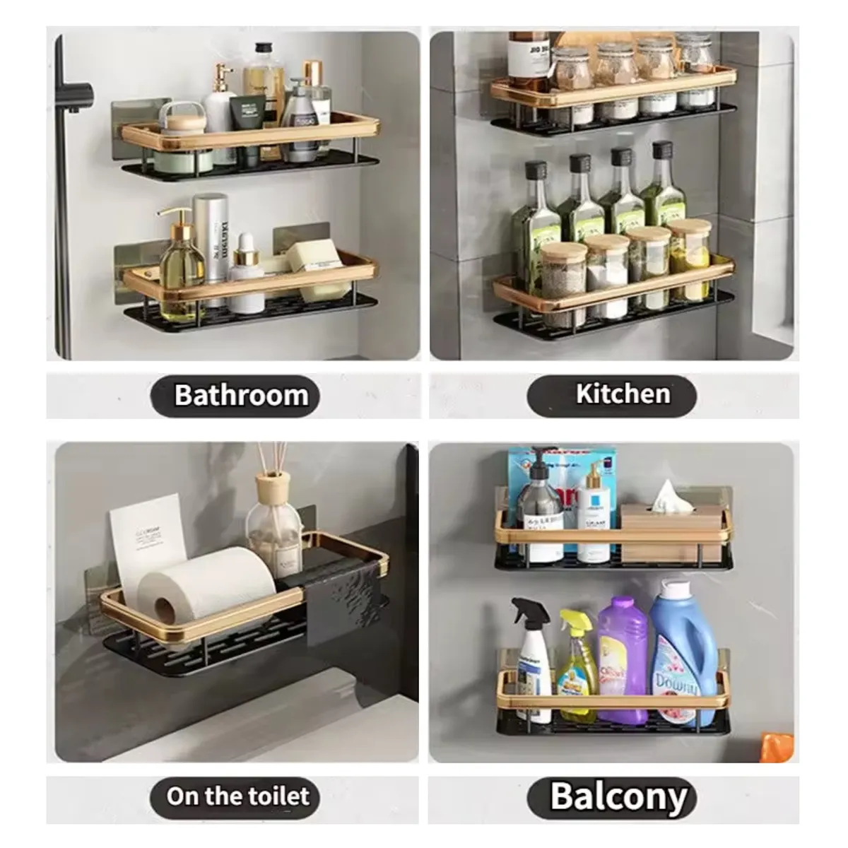 GENERICO - Estante Esquinero Rectangular Colgante para Ducha Baño y Cocina